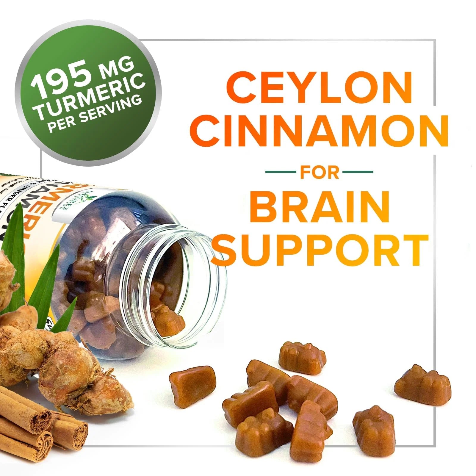 Delicious Turmeric Curcumin Gummies for Joint Health - 95% Curcuminoids with Ginger & Black Pepper for Optimal Absorption - Vegan & Gluten-Free - 60 Count