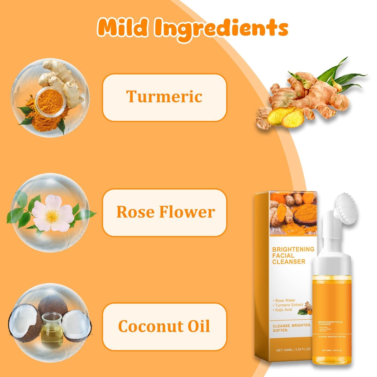 Revitalize Your Skin with Our Nourishing Turmeric Facial Cleanser - Gentle Foaming Wash for All Skin Types