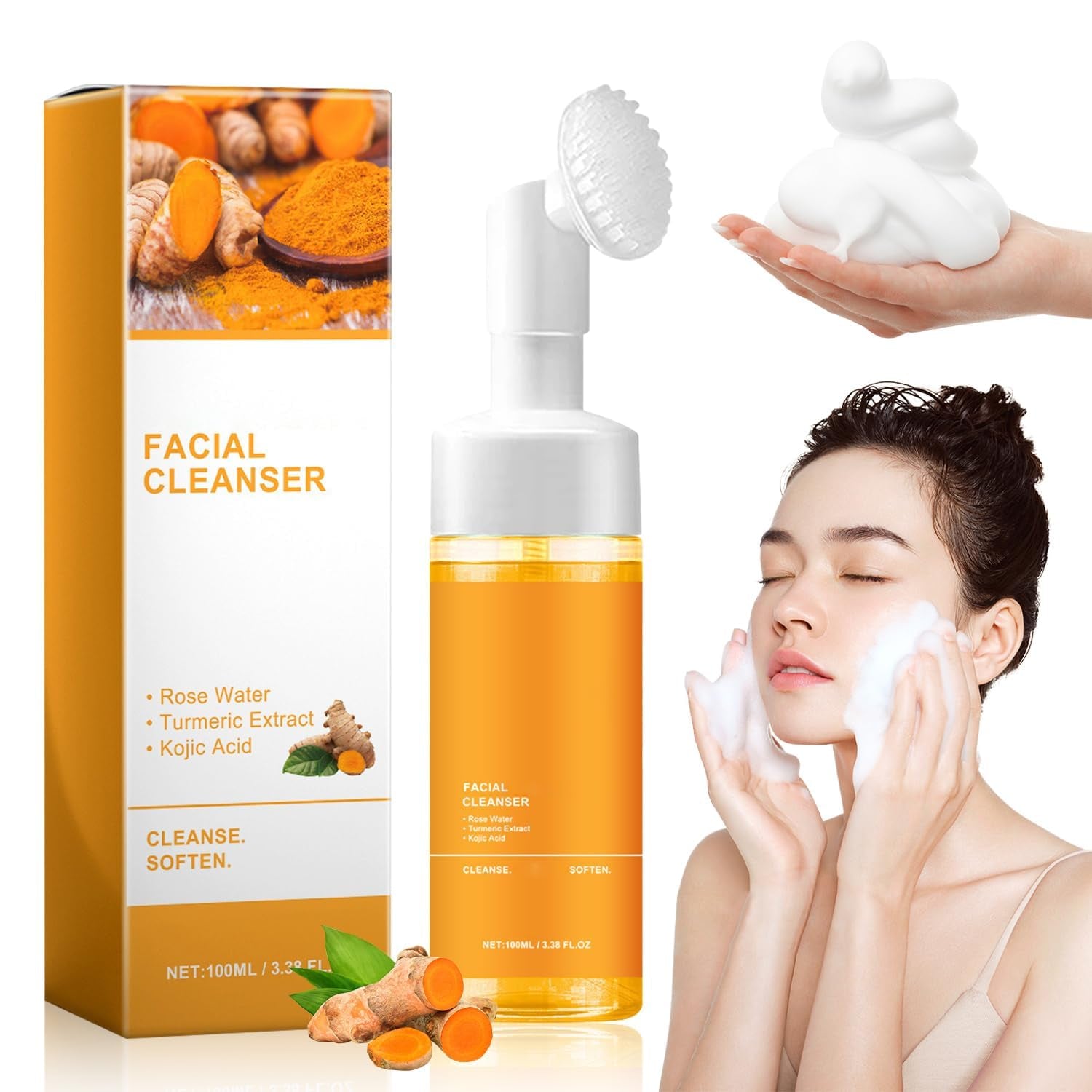 Revitalize Your Skin with Our Nourishing Turmeric Facial Cleanser - Gentle Foaming Wash for All Skin Types