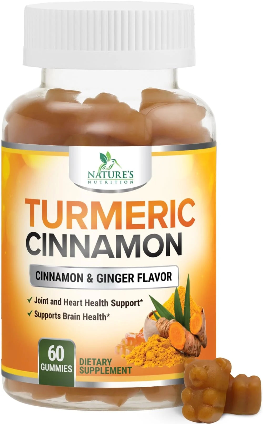 Delicious Turmeric Curcumin Gummies for Joint Health - 95% Curcuminoids with Ginger & Black Pepper for Optimal Absorption - Vegan & Gluten-Free - 60 Count