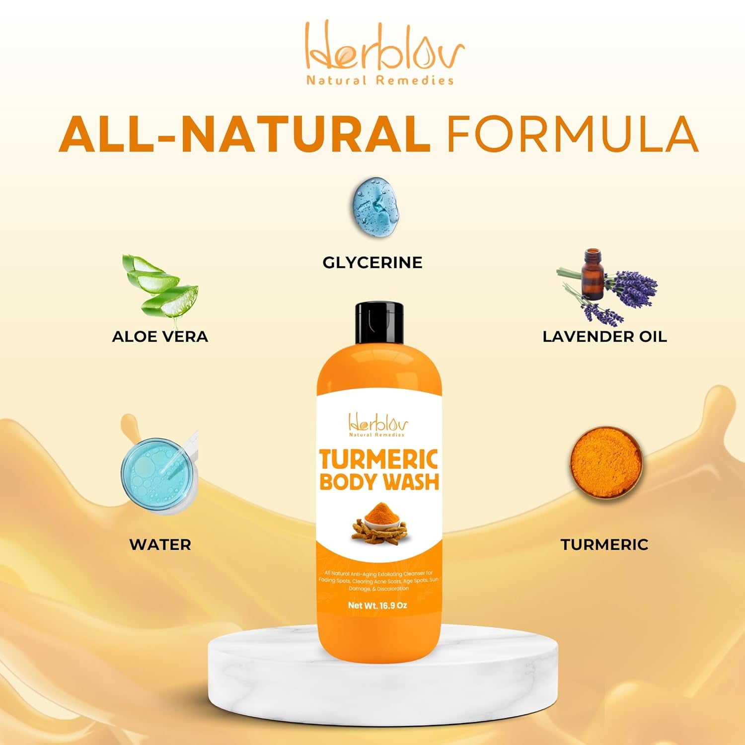 Revitalize Your Skin with Our Turmeric Body Wash – Brightening Liquid Soap for Discoloration and Natural Anti-Aging Exfoliation
