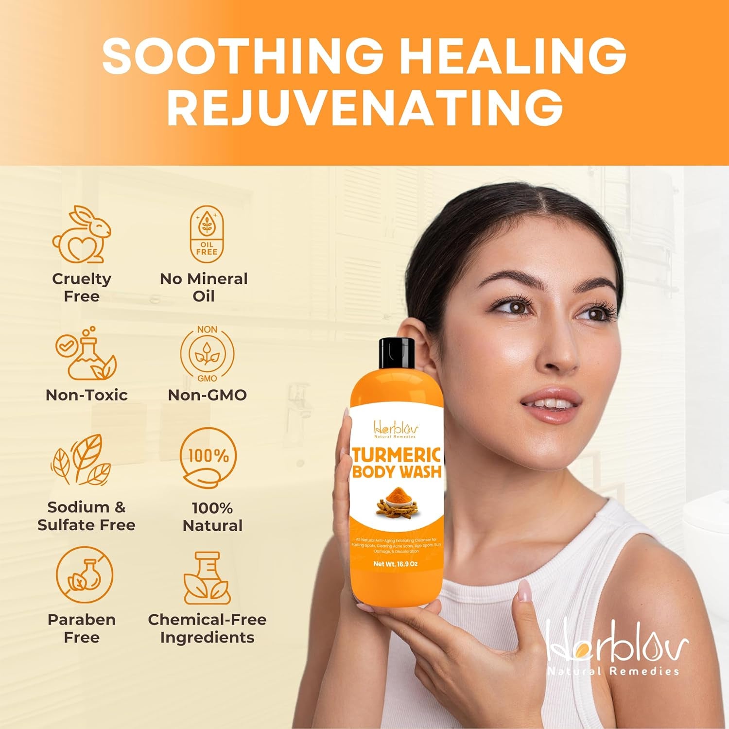 Revitalize Your Skin with Our Turmeric Body Wash – Brightening Liquid Soap for Discoloration and Natural Anti-Aging Exfoliation