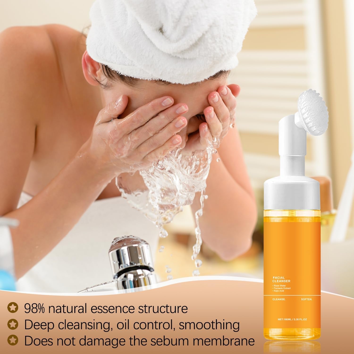 Revitalize Your Skin with Our Nourishing Turmeric Facial Cleanser - Gentle Foaming Wash for All Skin Types