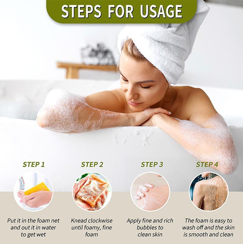 Revitalize Your Skin with 3PCS Turmeric Soap Set - Deep Cleansing & Moisturizing for All Skin Types!